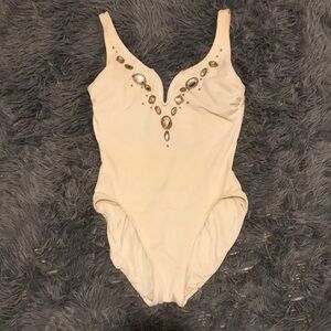 Elegant Cream Bodysuit with Gem Accents